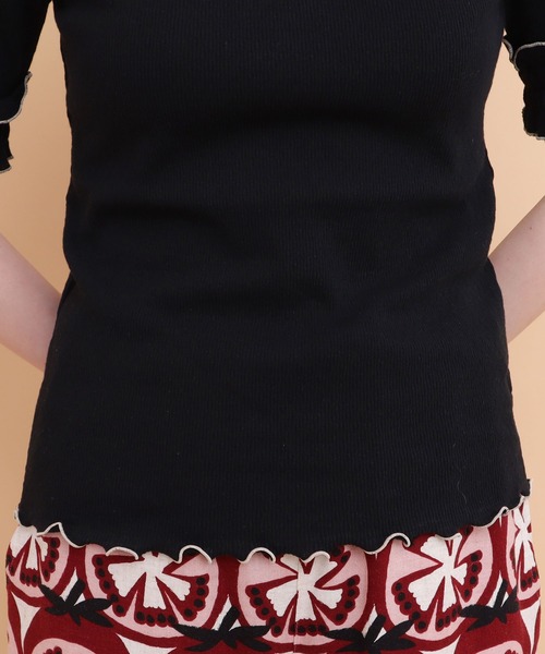 peu pres（プープレ）の「メロウタックテレコ五分袖PO（Tシャツ/カットソー・レディース・ブラック/ホワイト・FREE）」の5枚目の写真