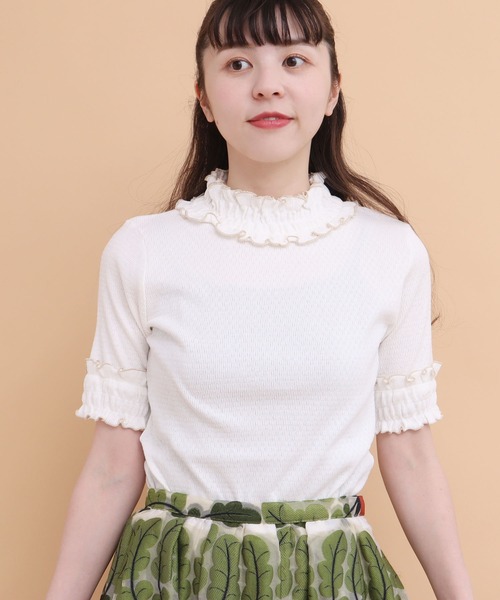 peu pres（プープレ）の「メロウタックテレコ五分袖PO（Tシャツ/カットソー・レディース・ブラック/ホワイト・FREE）」の21枚目の写真