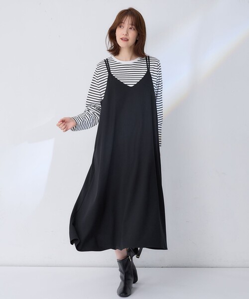 ANY(エニィ)の「【洗濯機可能/ストレッチ】ウールライクキャミワンピース(ワンピース・レディース・ネイビー系/グレー系・F)」の14枚目の写真