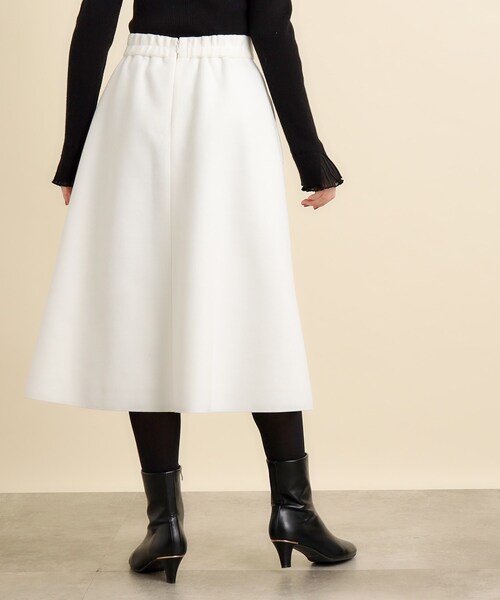 grove（グローブ）の「◆きちんと着映えするメルトン風フレアスカート（スカート・レディース・ブラック/オフホワイト/パープル・03/02/04/01/05）」の12枚目の写真