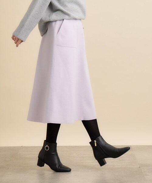 grove（グローブ）の「◆きちんと着映えするメルトン風フレアスカート（スカート・レディース・ブラック/オフホワイト/パープル・03/02/04/01/05）」の14枚目の写真