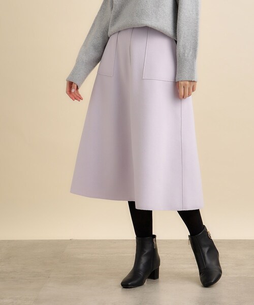 grove（グローブ）の「◆きちんと着映えするメルトン風フレアスカート（スカート・レディース・ブラック/オフホワイト/パープル・03/02/04/01/05）」の15枚目の写真