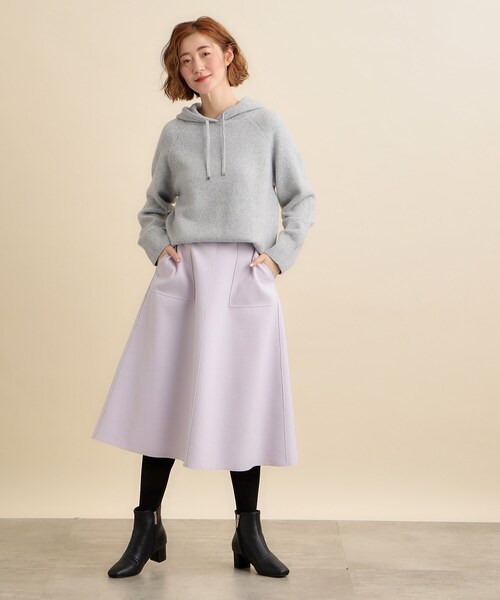 grove（グローブ）の「◆きちんと着映えするメルトン風フレアスカート（スカート・レディース・ブラック/オフホワイト/パープル・03/02/04/01/05）」の16枚目の写真