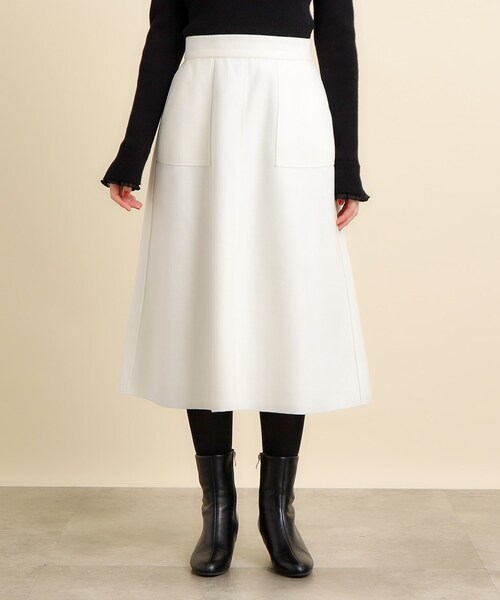 grove（グローブ）の「◆きちんと着映えするメルトン風フレアスカート（スカート・レディース・ブラック/オフホワイト/パープル・03/02/04/01/05）」の18枚目の写真