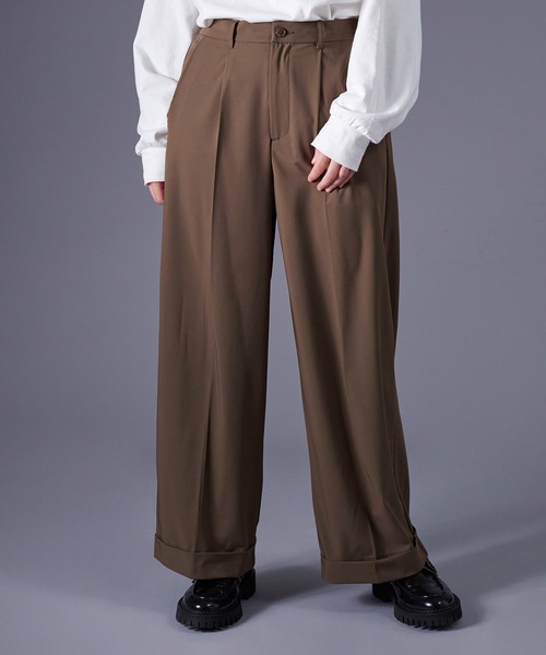 ONCILY（オンシェリー）の「ROLL UP WIDE TUCK SLACKS / ロール