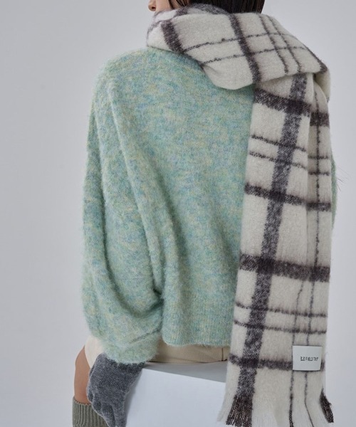 3.3 Field Trip （3.3フィールドトリップ）の「【UNISEX】3.3 Field Trip／チェック マフラー　2995799（マフラー・レディース・グレー/アイボリー・FREE）」の3枚目の写真