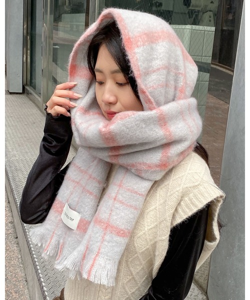 3.3 Field Trip （3.3フィールドトリップ）の「【UNISEX】3.3 Field Trip／チェック マフラー　2995799（マフラー・レディース・グレー/アイボリー・FREE）」の19枚目の写真