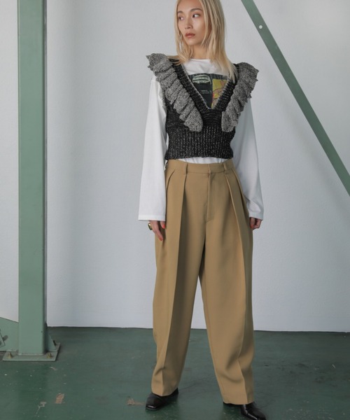 mici（ミチ）の「(mici)ツータックパンツ（その他パンツ・レディース・ブラック/ベージュ・SMALL/MEDIUM）」の14枚目の写真