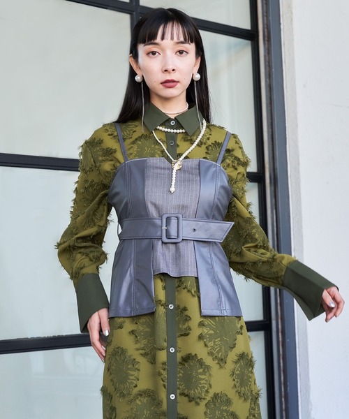 HARE（ハレ）の「ストライプキリカエビスチェ(HARE)（その他トップス・レディース・グレー/ブラック・FREE）」の10枚目の写真