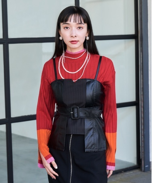 HARE（ハレ）の「ストライプキリカエビスチェ(HARE)（その他トップス・レディース・グレー/ブラック・FREE）」の8枚目の写真