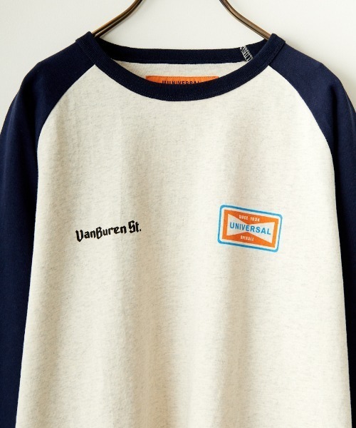 UNIVERSAL OVERALL（ユニバーサルオーバーオール）の「【non-no 10月号掲載】[UNIVERSAL OVERALL/ユニバーサルオーバーオール] 別注 7分袖 ラグランスリーブTシャツ（Tシャツ/カットソー・レディース・オートミール/ネイビー/ホワイト/ピンク・F）」の16枚目の写真