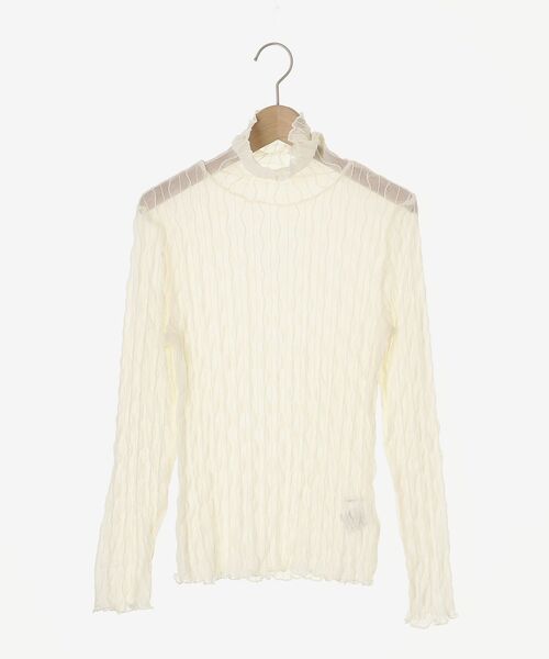 le.coeur blanc（ルクールブラン）の「ウエーブ柄シアータートル（Tシャツ/カットソー・レディース・ブラック/オフホワイト・38）」の3枚目の写真