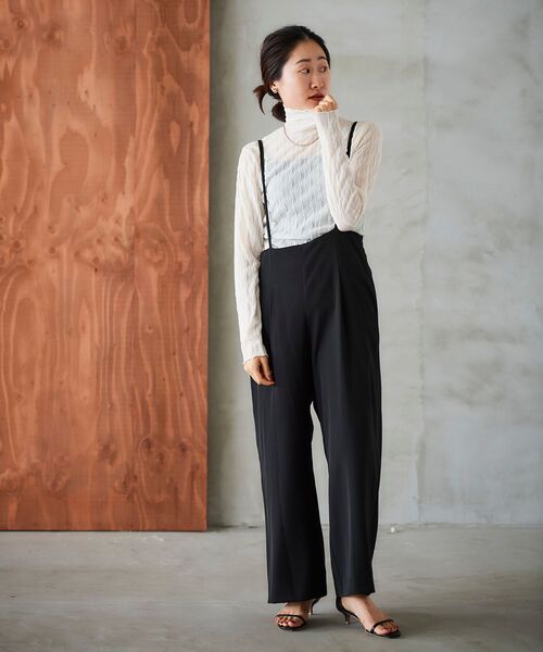 le.coeur blanc（ルクールブラン）の「ウエーブ柄シアータートル（Tシャツ/カットソー・レディース・ブラック/オフホワイト・38）」の10枚目の写真