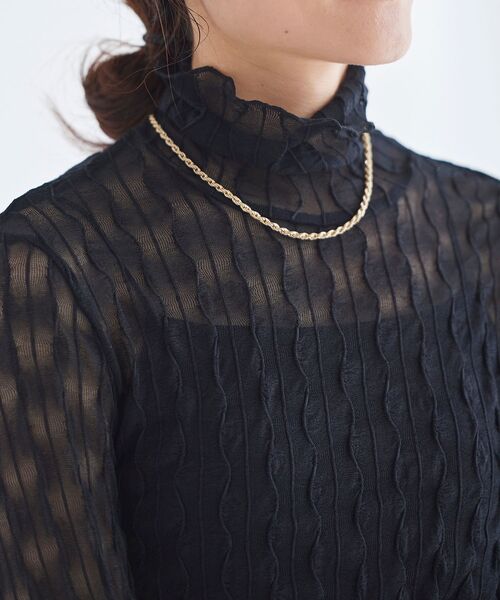 le.coeur blanc（ルクールブラン）の「ウエーブ柄シアータートル（Tシャツ/カットソー・レディース・ブラック/オフホワイト・38）」の16枚目の写真