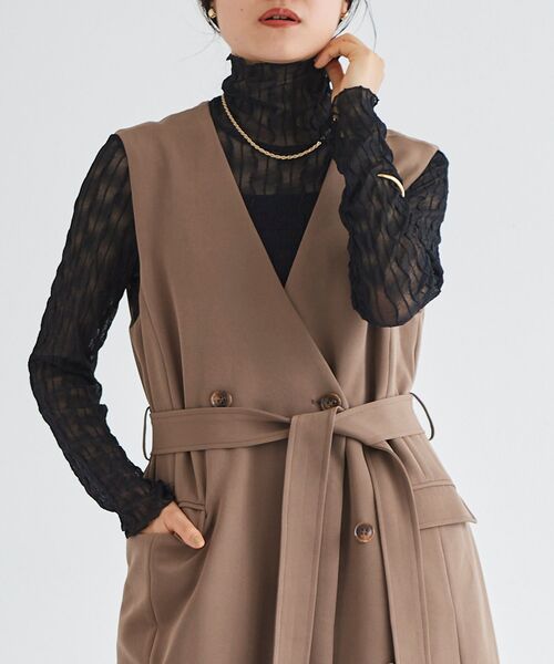 le.coeur blanc（ルクールブラン）の「ウエーブ柄シアータートル（Tシャツ/カットソー・レディース・ブラック/オフホワイト・38）」の18枚目の写真