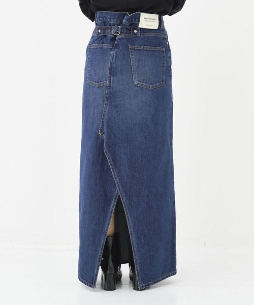 美品　タグ付き　beautiful peopleデニムロングスカート　36 beautiful people/ビューティフルピープル】selvedge bleach