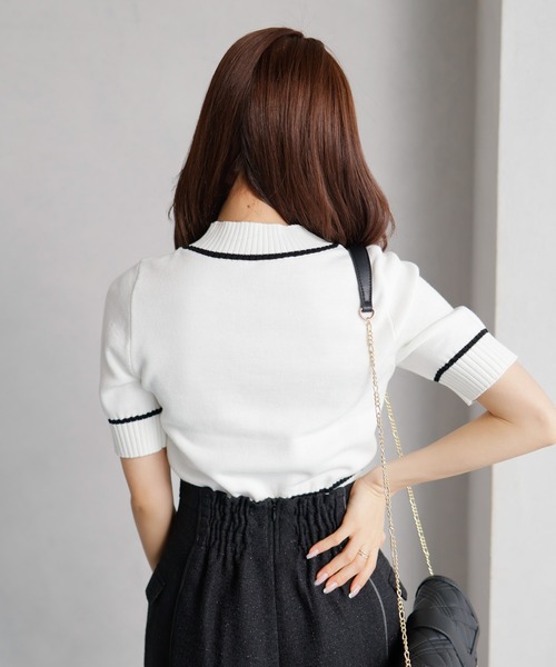 LIPSERVICE（リップサービス）の「PETITE CHERIE ニット（ニット/セーター・レディース・ホワイト/ブラック/ネイビー/グレー・FREE）」の8枚目の写真