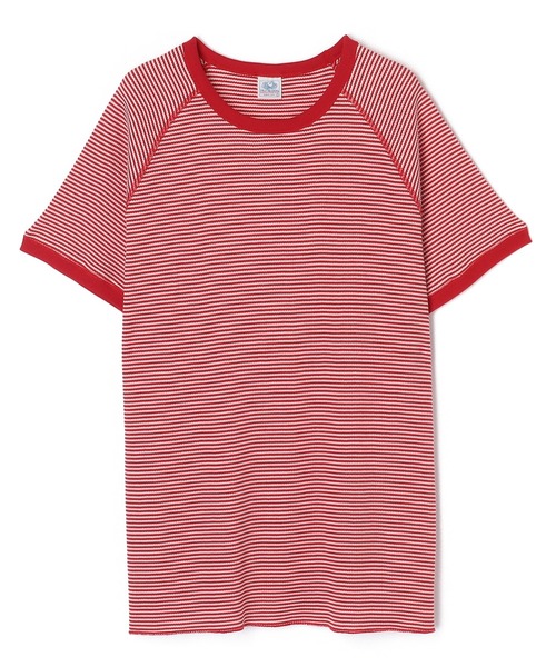 FRUIT OF THE LOOM(フルーツオブザルーム)の「FRUIT OF THE LOOM ボーダーワッフルショートスリーブT/半袖Tシャツ/フルーツオブザルーム(Tシャツ/カットソー・メンズ・レッド/グレー/ブルー・XL/L/M)」の11枚目の写真