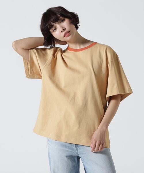soglia(ソリア)の「SOGLIA/ソリア OPEN END SOLID TEE リンガーティー(Tシャツ/カットソー・レディース・キャメル/ホワイト/グレー・1)」の1枚目の写真