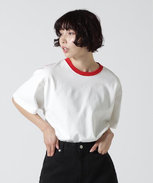 soglia(ソリア)の「SOGLIA/ソリア OPEN END SOLID TEE リンガーティー(Tシャツ/カットソー・レディース・キャメル/ホワイト/グレー・1)」の2枚目の写真