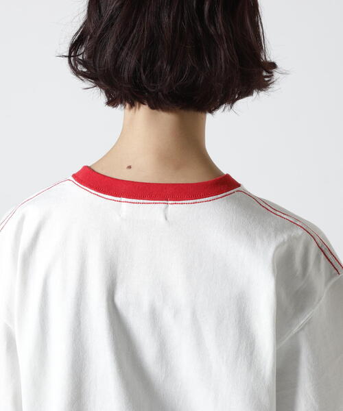 soglia(ソリア)の「SOGLIA/ソリア OPEN END SOLID TEE リンガーティー(Tシャツ/カットソー・レディース・キャメル/ホワイト/グレー・1)」の12枚目の写真