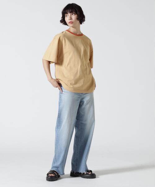 soglia(ソリア)の「SOGLIA/ソリア OPEN END SOLID TEE リンガーティー(Tシャツ/カットソー・レディース・キャメル/ホワイト/グレー・1)」の18枚目の写真