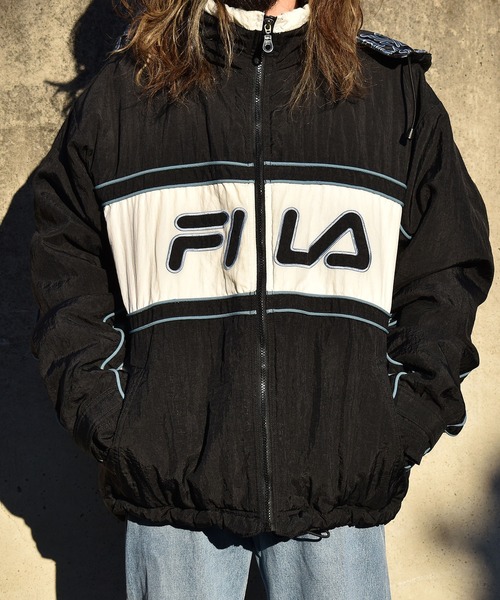 90s old fila 開襟シャツ ロゴ刺繍 レアデザイン トップス