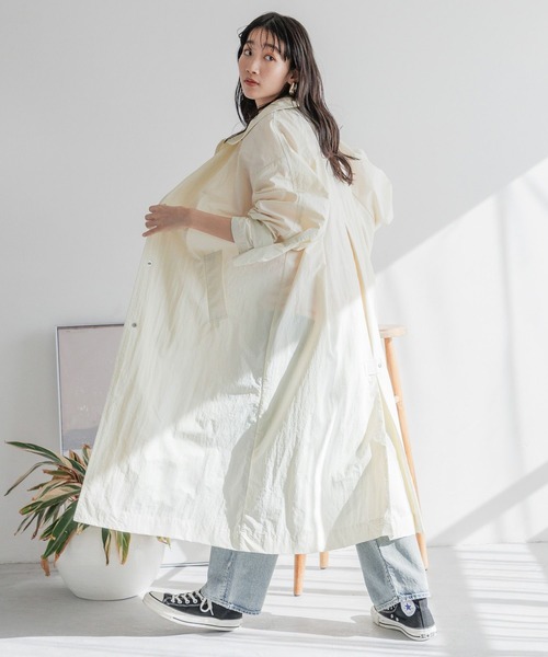 LOWRYS FARM（ローリーズファーム）の「カルスタンドコート　985608（ブルゾン・レディース・チャコールグレー/ブルー/アイボリー/ブラック・FREE）」の5枚目の写真