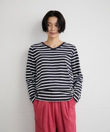 INED CLARO | 前後2WAYボーダーカットソー(Tシャツ/カットソー)