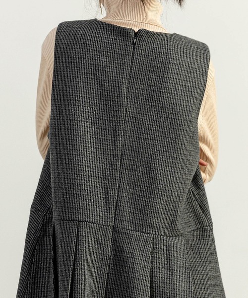 DAY CLOSET（デイ クローゼット）の「レディース ツイード風プリーツミニ丈ジャンスカ（ジャンパースカート・レディース・グレー・M/L）」の13枚目の写真