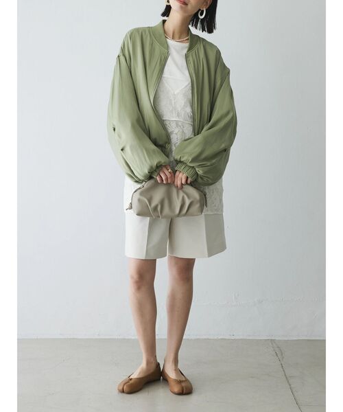 シャーリングスリーブTシャツ+レースキャミソールSET（Tシャツ/カットソー）｜AnriettMusee（アンリエットミュゼ）