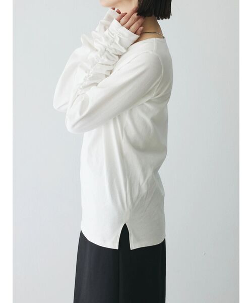 シャーリングスリーブTシャツ+レースキャミソールSET（Tシャツ/カットソー）｜AnriettMusee（アンリエットミュゼ）