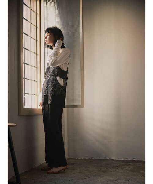 シャーリングスリーブTシャツ+レースキャミソールSET（Tシャツ/カットソー）｜AnriettMusee（アンリエットミュゼ）