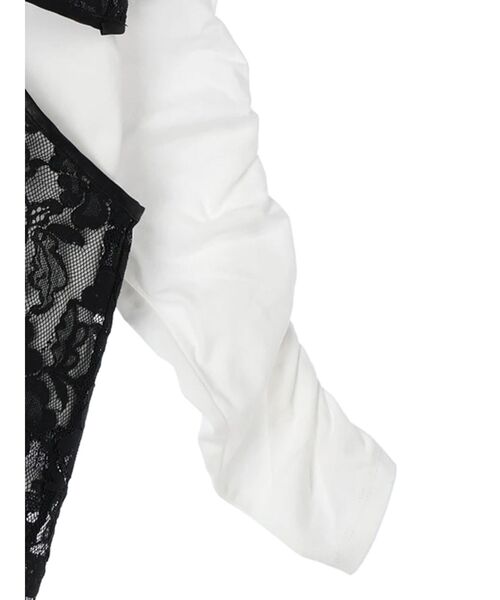 シャーリングスリーブTシャツ+レースキャミソールSET（Tシャツ/カットソー）｜AnriettMusee（アンリエットミュゼ）