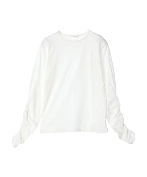 シャーリングスリーブTシャツ+レースキャミソールSET（Tシャツ/カットソー）｜AnriettMusee（アンリエットミュゼ）