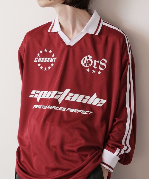 ROOPTOKYO(ループトウキョウ)の「衿付きサッカーロンT ゲームシャツ(Tシャツ/カットソー・メンズ・ブラック/ホワイト/ネイビー/バーガンディー・L/M)」の4枚目の写真