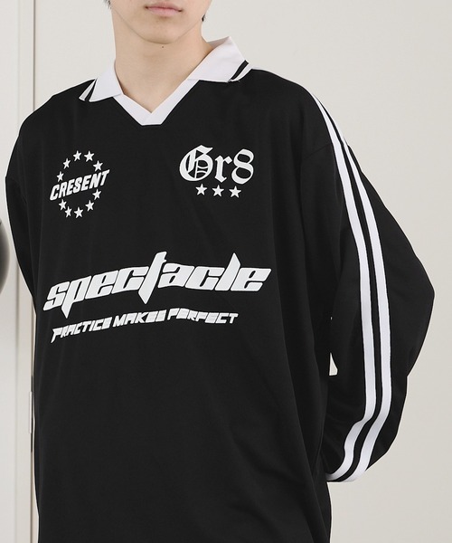 ROOPTOKYO(ループトウキョウ)の「衿付きサッカーロンT ゲームシャツ(Tシャツ/カットソー・メンズ・ブラック/ホワイト/ネイビー/バーガンディー・L/M)」の2枚目の写真