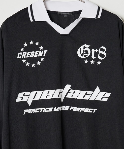ROOPTOKYO(ループトウキョウ)の「衿付きサッカーロンT ゲームシャツ(Tシャツ/カットソー・メンズ・ブラック/ホワイト/ネイビー/バーガンディー・L/M)」の6枚目の写真