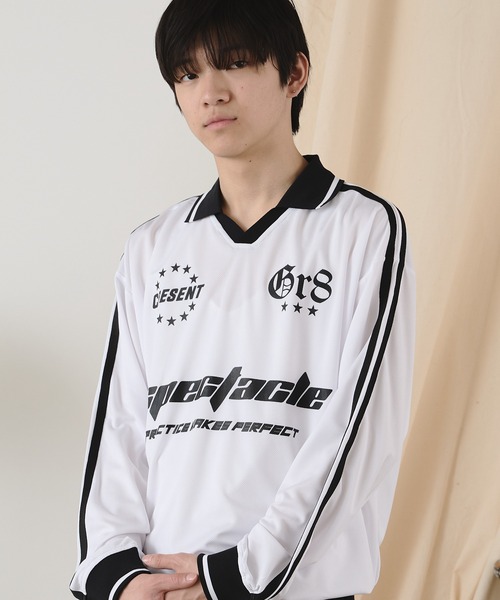 ROOPTOKYO(ループトウキョウ)の「衿付きサッカーロンT ゲームシャツ(Tシャツ/カットソー・メンズ・ブラック/ホワイト/ネイビー/バーガンディー・L/M)」の9枚目の写真