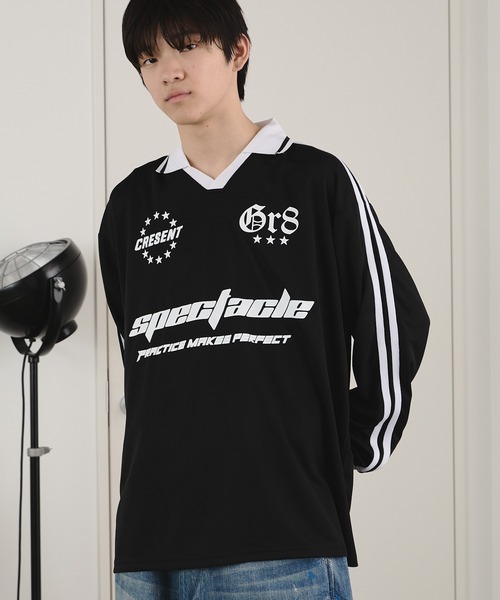 ROOPTOKYO(ループトウキョウ)の「衿付きサッカーロンT ゲームシャツ(Tシャツ/カットソー・メンズ・ブラック/ホワイト/ネイビー/バーガンディー・L/M)」の19枚目の写真