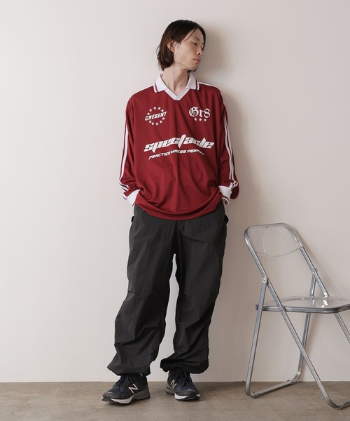 ROOPTOKYO(ループトウキョウ)の「衿付きサッカーロンT ゲームシャツ(Tシャツ/カットソー・メンズ・ブラック/ホワイト/ネイビー/バーガンディー・L/M)」の21枚目の写真