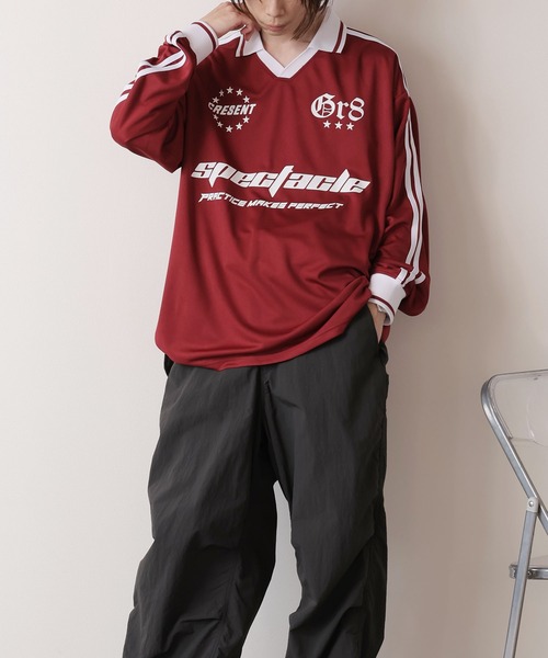 ROOPTOKYO(ループトウキョウ)の「衿付きサッカーロンT ゲームシャツ(Tシャツ/カットソー・メンズ・ブラック/ホワイト/ネイビー/バーガンディー・L/M)」の22枚目の写真