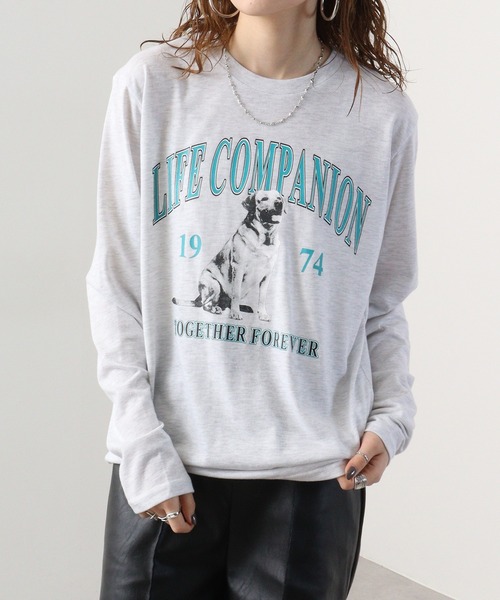 FUNALIVE(ファンアライブ)の「フォトプリントロングスリーブTシャツ(Tシャツ/カットソー・メンズ・ホワイト/ホワイト系その他/ライトグレー/スミクロ/ラベンダー/ミント/ホワイト系その他2/ブラック系その他/グレイッシュベージュ/サックスブルー/ブラック/ペールイエロー・M/L/LL)」の3枚目の写真