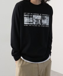 フォトプリントロングスリーブTシャツ