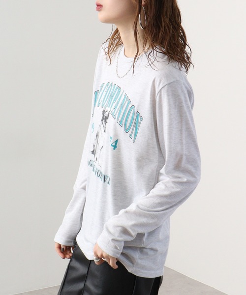 FUNALIVE(ファンアライブ)の「フォトプリントロングスリーブTシャツ(Tシャツ/カットソー・メンズ・ホワイト/ホワイト系その他/ライトグレー/スミクロ/ラベンダー/ミント/ホワイト系その他2/ブラック系その他/グレイッシュベージュ/サックスブルー/ブラック/ペールイエロー・M/L/LL)」の20枚目の写真