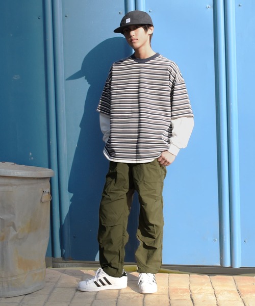 GLAZOS（グラソス）の「【撥水】ナイロンワッシャー・ワイドミリタリーパンツ（その他パンツ・キッズ・ブラック/カーキ・160cm/150cm/140cm/170cm）」の3枚目の写真