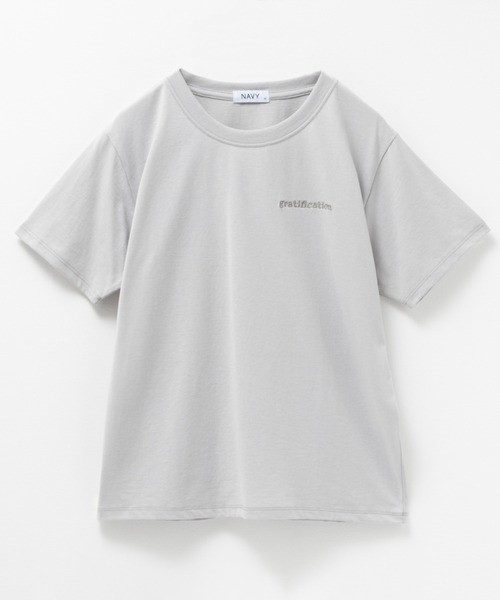 NAVY(ネイビー)の「NAVY 胸刺繍 バックプリントTシャツ(Tシャツ/カットソー・レディース・ライトパープル/ホワイト/グレー・M/L/S/XL)」の13枚目の写真