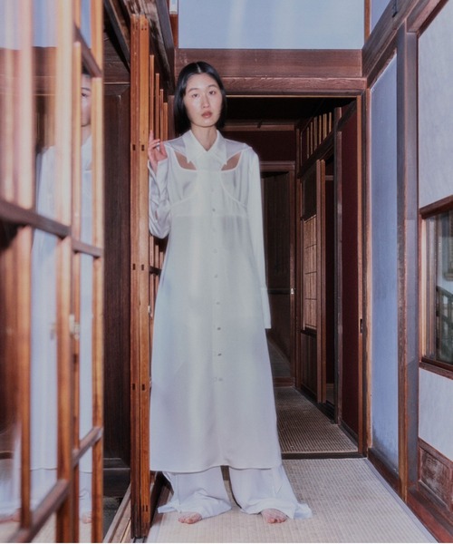 ワンピース 22ss fetico CUTOUT JERSEY DRESS FETICO/フェティコ】別注 CUTOUT SATIN DRESS/カットアウトサテン