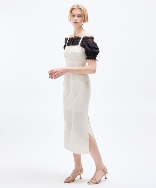 DEICY（デイシー）の「ライトチェックビスチェワンピース（ワンピース・レディース・アイボリー・0）」の2枚目の写真