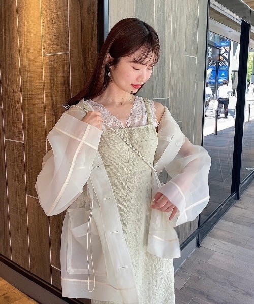 DEICY（デイシー）の「ライトチェックビスチェワンピース（ワンピース・レディース・アイボリー・0）」の4枚目の写真